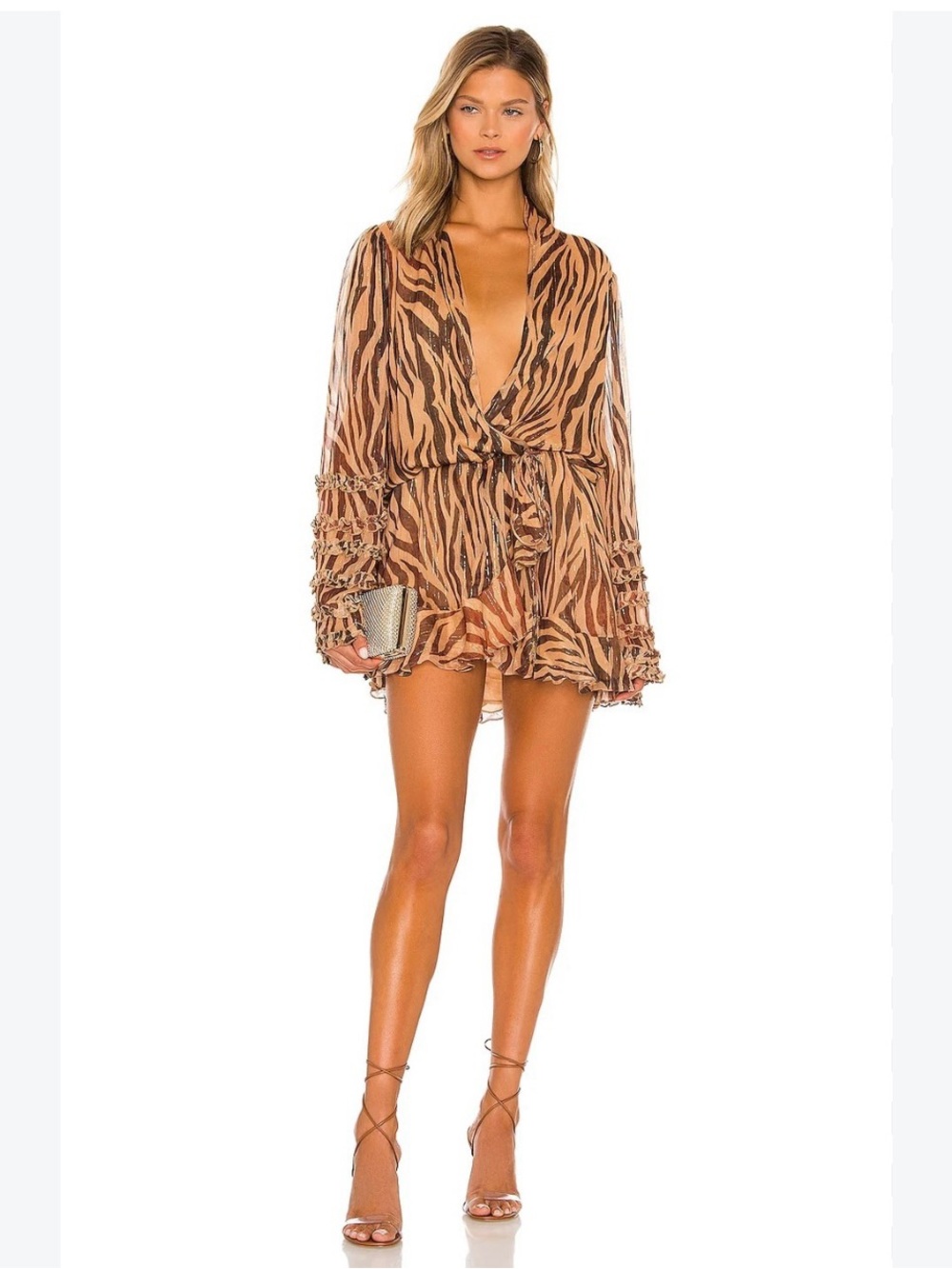 Rococo Sand Brown Zebra-Print Mini Dress